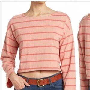 Madwell NWT Supercrop Long Sleeve Stripe Tee